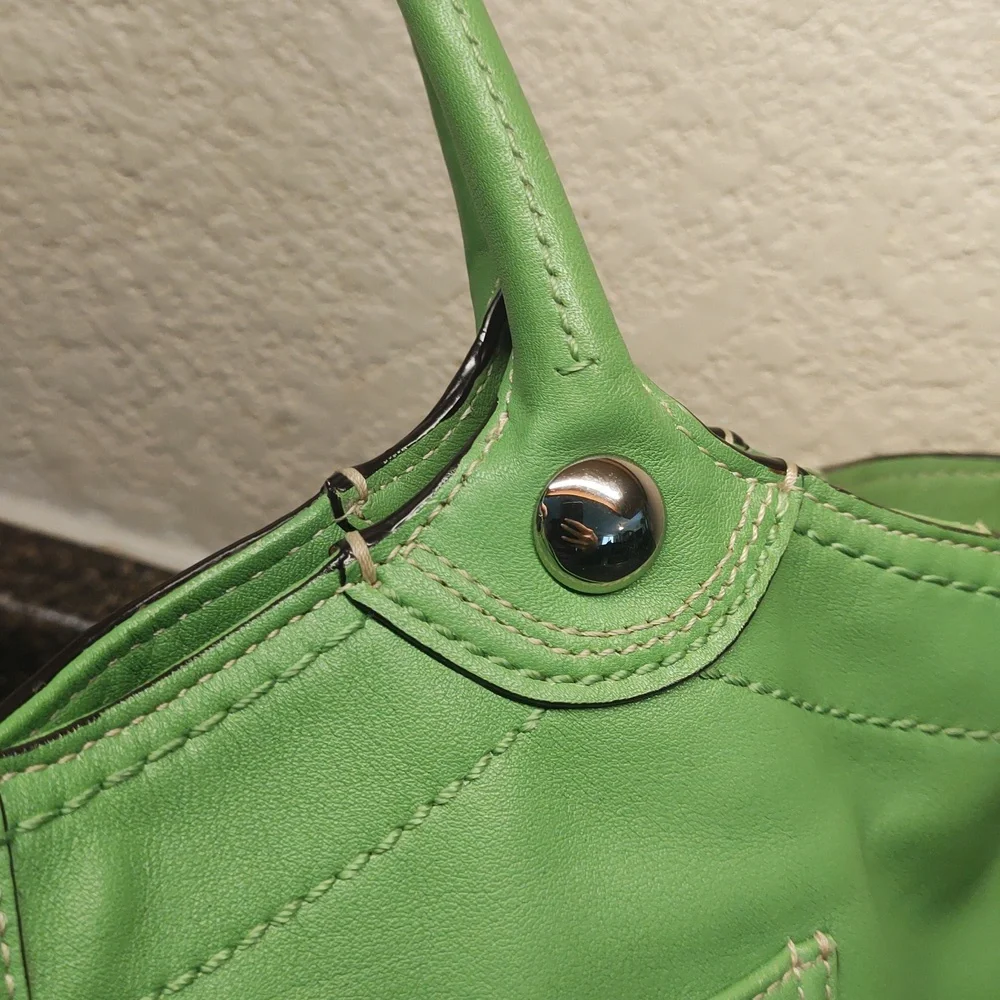 COACH Apple Green Legacy Bleecker Leather Tote Bag F14383 - Picture 12 of 16